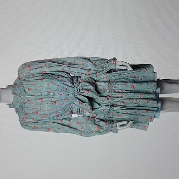 NWT Hunter Bell Blakely Dress Blue Ikat floral print ruffle dress XS - Picture 5 of 10